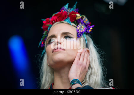 The English singer, songwriter and musician Kyla La Grange performs a live concert at the Norwegian music festival Bergenfest 2015 in Bergen. Norway, 13/06 2015. Stock Photo