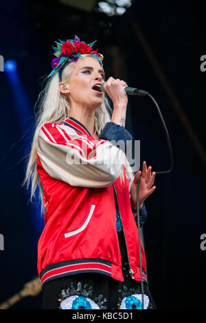 The English singer, songwriter and musician Kyla La Grange performs a live concert at the Norwegian music festival Bergenfest 2015 in Bergen. Norway, 13/06 2015. Stock Photo