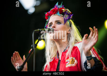 The English singer, songwriter and musician Kyla La Grange performs a live concert at the Norwegian music festival Bergenfest 2015 in Bergen. Norway, 13/06 2015. Stock Photo