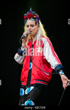 The English singer, songwriter and musician Kyla La Grange performs a live concert at the Norwegian music festival Bergenfest 2015 in Bergen. Norway, 13/06 2015. Stock Photo