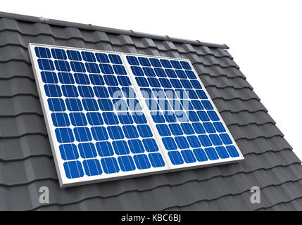 Roof Solar Panel Isolated Stock Photo