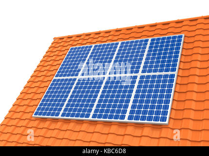 Roof Solar Panel Isolated Stock Photo