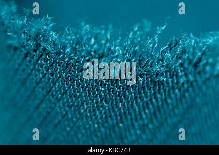 Extreme Close-Up Of Dark Turquoise Woven Fabric Stock Photo