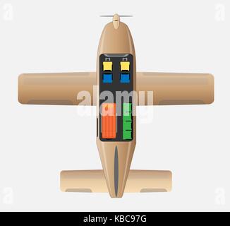 Top View  Seat Map of Small Air Ambulance Propeller aircraft Stock Vector