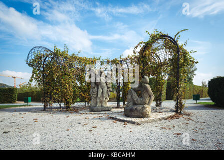 Prague, Czech Republic- September 28, 2017: Statues in the gardens of the Troja Palace located in Prague, Czech Republic. Stock Photo