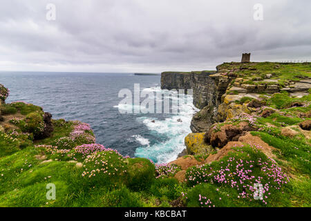 High above the cliffs, the Kitchener Memorial, Orkney Islands, Scotland, United Kingdom, Europe Stock Photo