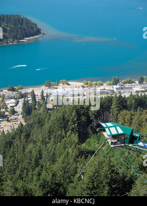 Cable cars and bungee jumping in Queenstown, New Zealand Stock Photo