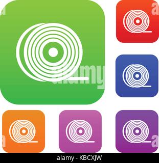 Abs or pla filament coil set color collection Stock Vector