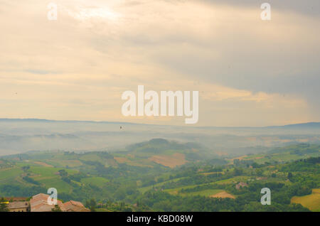 View of the city of San Gimignano, Italy, TUSCANY Stock Photo
