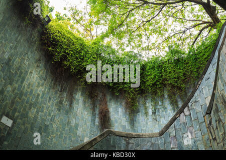 underground crossing in tunnel at Fort Canning Park, Singapore Stock Photo