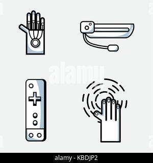 set 3d virtural videogame console technology Stock Vector Image & Art ...