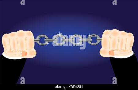 Chain in hand Stock Vector
