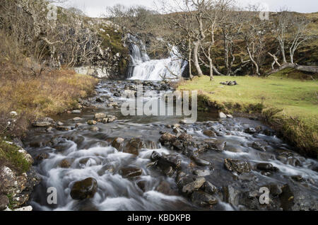 Beautiful Eas Fors waterfall situated Allt an Eas Fors Burn, Isle of Mull, Argyll and Bute, Scotland Stock Photo