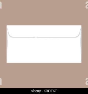 Back side dl envelope mockup, realistic style Stock Vector