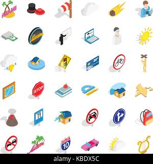 Character icons set, isometric style Stock Vector