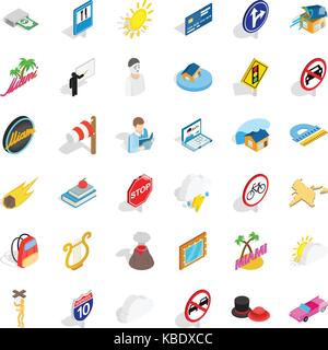 Clock icons set, isometric style Stock Vector