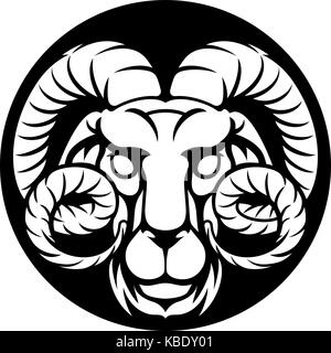 Ram Aries Zodiac Horoscope Sign Stock Vector