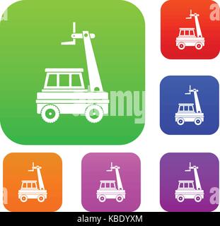 Cherry picker set color collection Stock Vector