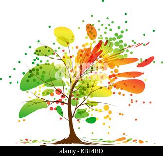 beautiful orange color vector tree design Stock Vector Image & Art - Alamy