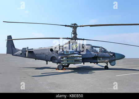 Russian attack helicopter Ka-52 Alligator Stock Photo