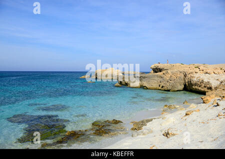 a beautiful view on the beach of Is Arutas, Sardinia, Italy Stock Photo