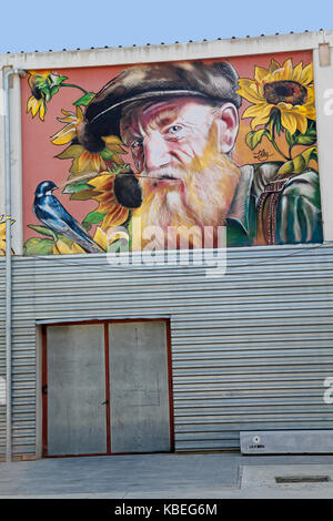 Festival of murals and and rural art at Penelles, Lleida, Catalonia, Spain. Stock Photo