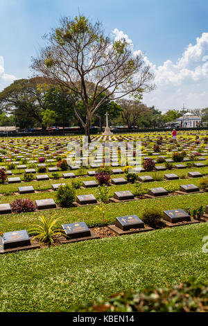 war cemetery at Don Rak is the historical monuments of allied prisoners of the World War Two who died during the construction of the Death Railway in  Stock Photo