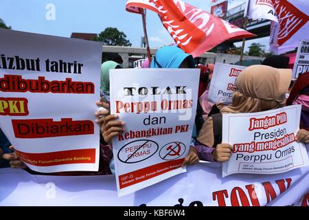 Jakarta Indonesia 29th September 2017 Demonstration Action Rejection Of Legislation In Lieu Of Laws Of Community