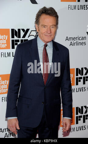 New York, NY, USA. 28th Sep, 2017. Bryan Cranston attends 55th New York Film Festival opening night premiere of 'Last Flag Flying' at Alice Tully Hall, Lincoln Center on September 28, 2017 in New York City. Credit: John Palmer/Media Punch/Alamy Live News Stock Photo