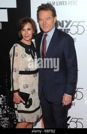 New York, NY, USA. 28th Sep, 2017. Bryan Cranston and Robin Dearden attends 55th New York Film Festival opening night premiere of 'Last Flag Flying' at Alice Tully Hall, Lincoln Center on September 28, 2017 in New York City. Credit: John Palmer/Media Punch/Alamy Live News Stock Photo