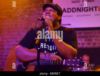 Highland Park, USA. 29th Sep, 2017. Soul singer Chris Pierce performs onstage at RADD and Uber present #RADDNightLive! in Highland Park, California at The Hi Hat on September 28, 2017. Credit: The Photo Access/Alamy Live News Stock Photo