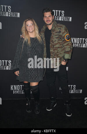 Gleb Savchenko and Sasha Pieterse at the Knott's Scary Farm And