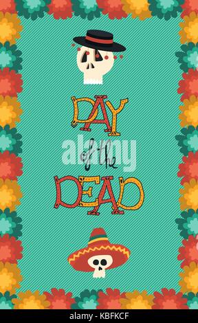 Day of the dead mariachi sugar skull illustration for mexican celebration, traditional mexico skeleton decoration with colorful floral spring art. EPS Stock Vector