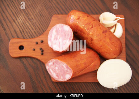 Sausage, pepperoni, onions, garlic, São Paulo, Brazil. Stock Photo