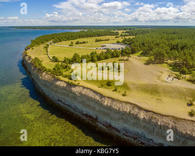 Saarema Island, Estonia: Panga or Mustjala cliff in the summer Stock Photo