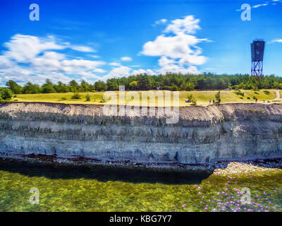 Saarema Island, Estonia: Panga or Mustjala cliff in the summer Stock Photo