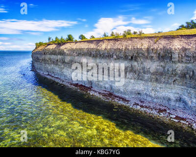 Saarema Island, Estonia: Panga or Mustjala cliff in the summer Stock Photo