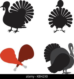Roasted turkey icons set Stock Vector Image & Art - Alamy