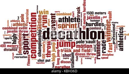 Decathlon word cloud concept. Vector illustration Stock Vector