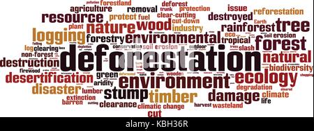 Deforestation word cloud concept. Vector illustration Stock Vector