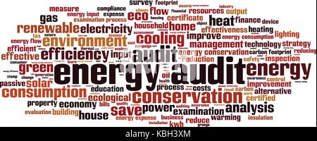 Energy audit word cloud concept. Vector illustration Stock Vector