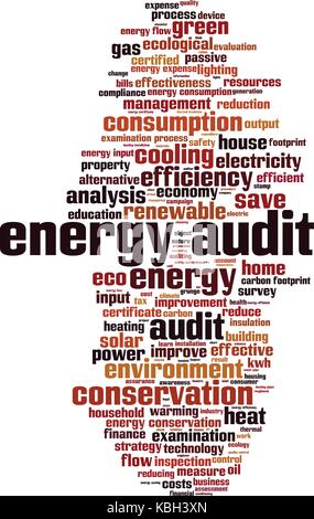 Energy audit word cloud concept. Vector illustration Stock Vector