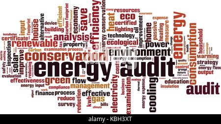 Energy audit word cloud concept. Vector illustration Stock Vector