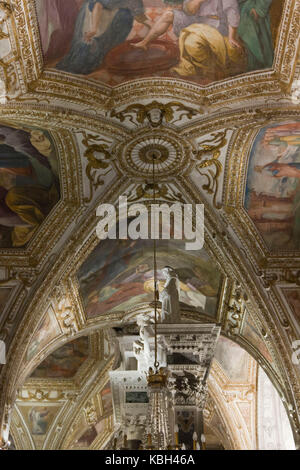 Amalfi, Italy, August 11, 2014: Amalfi Cathedral, Crypt of St. Andrew, where the saint's relics are kept in the central altar. The crypt is decorated  Stock Photo