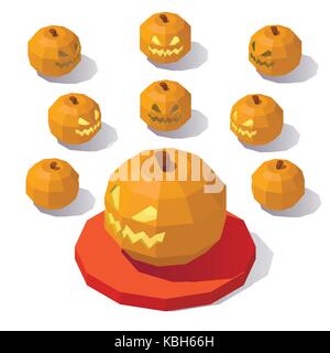 Low poly Jack o Lantern Stock Vector