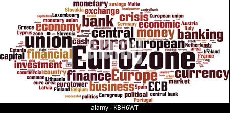 Eurozone word cloud concept. Vector illustration Stock Vector