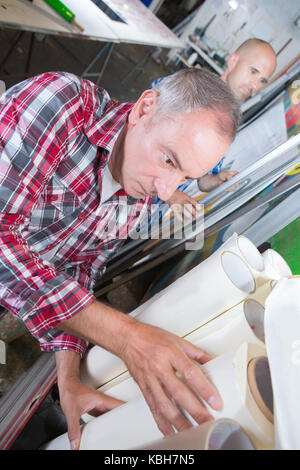 male architect using 3d printer in office Stock Photo