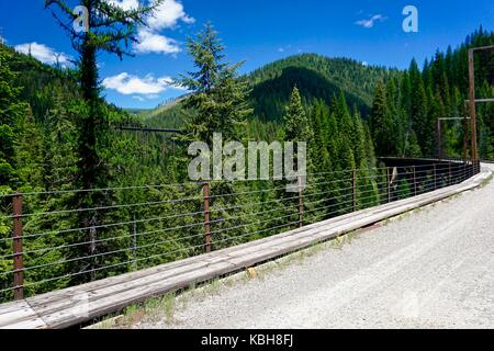 Multiple trestle bridges for biking and hiking trails Stock Photo