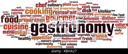 Gastronomy word cloud concept. Vector illustration Stock Vector