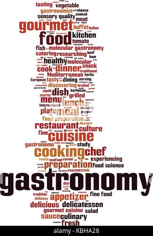 Gastronomy word cloud concept. Vector illustration Stock Vector